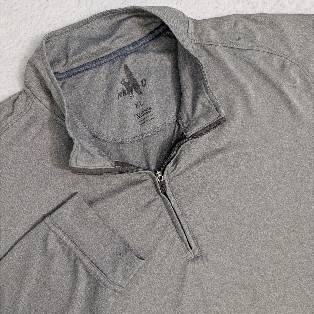 Johnnie-O Shirt Mens XL Gray Performance 1/4 Zip Long‎ Sleeve Stretchy